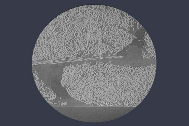 Hochauflösende Röntgen-Mikroskopie eines Faserverbund-Werkstoffs